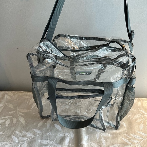 Clear bag. Perfect for concerts or baby bag. Side mesh holders and long strap. - Picture 6 of 7